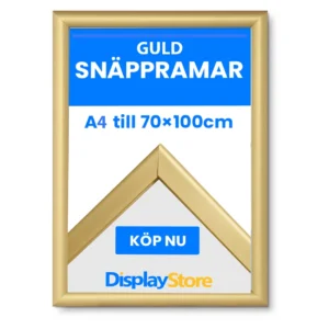 Guld snäppram, storlek A4 till 70x100 - 50x70