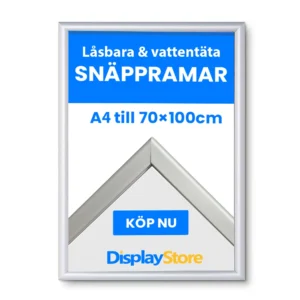 Låsbar & Vattentät Snäppram, storlek A4 till 70x100