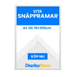 Vit snäppram, storlek A4 till 70x100 - 70x100