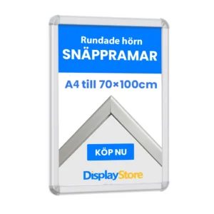Snäppram med rundade hörn - storlek A4 till 70x100
