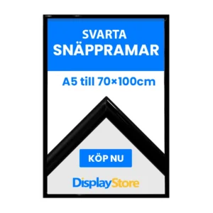 Svart Snäppram, storlek A5 till 70x100
