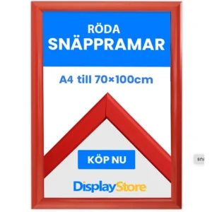 Röd snäppram, storlek A4 till 70x100