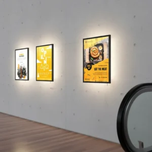 Svart LED Belyst ljusskylt för väggmontering - Storlek A4 till 70x100 cm